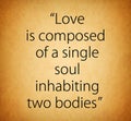 Quote of love from Aristotle