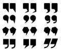 Quote marks black symbol isolated from background Royalty Free Stock Photo