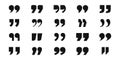 Quote marks icon set. Quotes vector collection. Quotes mark symbol collection on white background Royalty Free Stock Photo