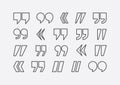 Quote marks vector abstract icon set Royalty Free Stock Photo