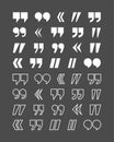 Quote marks vector abstract icon set