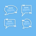 Quote outline speech bubble set