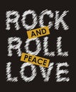 Quote rock and roll peace love.lettering design Royalty Free Stock Photo