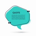 Quote speech bubble, blank text balloon with frame and quotes isolated on white background. Vector illustration