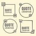 Quote speech bubble template. Quotes text form and textbox set