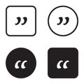 Quote symbol icon set. Quotation paragraph mark. Sign of double comma Royalty Free Stock Photo