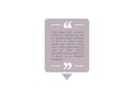 Quote text box, rectangle bubble for comment, mark design. Quotation banner template in flat modern style. Vector