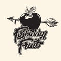 Quote typographical background. Forbidden fruit