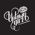 Quote typographical background `Uptown girl`.