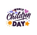 This is a quote, world children day. The text image design