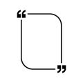 Quotes icon vector. Quotemarks outline, speech marks, inverted commas or talking marks collection. Vector line art Royalty Free Stock Photo