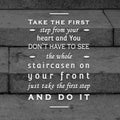 Quotes motivational and inspiring poster stair Royalty Free Stock Photo