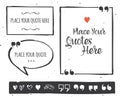 Quotes templates - hand drawn black and white set Royalty Free Stock Photo