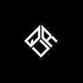 QUR letter logo design on black background. QUR creative initials letter logo concept. QUR letter design