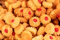 Qurabiya. Homemade shortbread cookies with jam in the center Royalty Free Stock Photo