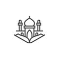 Quran book and Mosque line icon