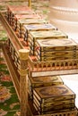 Quran books in Grand Sheikh Zayed mosque Royalty Free Stock Photo