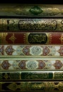 Quran books in mosque Royalty Free Stock Photo