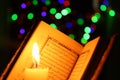 Quran color candle book fire Royalty Free Stock Photo