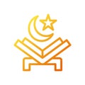 Quran icon gradient yellow orange colour ramadan symbol illustration perfect Royalty Free Stock Photo