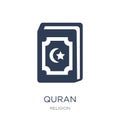 Quran icon. Trendy flat vector Quran icon on white background fr Royalty Free Stock Photo