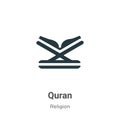 Quran vector icon on white background. Flat vector quran icon symbol sign from modern religion collection for mobile concept and Royalty Free Stock Photo