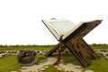 Quran on wood stand and dates Royalty Free Stock Photo