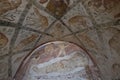 Fragment of the Roman mural wall Umayyad desert castle Qusayr Amra Zarqa