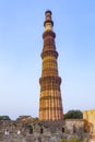 Qutb Minar, Delhi, the worlds tallest brick built minaret at 72m Royalty Free Stock Photo