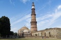 Qutub Minar and Alai Darwaza inside Qutb complex in Mehrauli Royalty Free Stock Photo