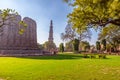 Qutub Minar is a highest minaret in India standing 73 m tall tapering tower of five storeys made of red sandstone and marble