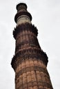 Qutub Minar New Delhi, India, The tallest minaret in India is a marble and red sandstone tower that represents the beginning of Mu