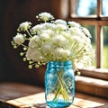 Queen Anne\'s Lace In A Sunny Window