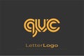 QVC Creative Unique Modern Letter Logo Design. Elegant Monogram Logo Design with Decorative Elements and Typography Royalty Free Stock Photo