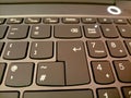 Qwerty keyboard for office use, keypad of a laptop, Enter button, alphabet and symbols on a keyboard