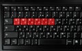 Qwerty letters colored in red