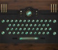 qwerty sci-fi steampunk typewriter panel Royalty Free Stock Photo