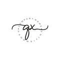 QX Initial handwriting logo design