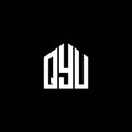 QYU letter logo design on BLACK background. QYU creative initials letter logo concept. QYU letter design.QYU letter logo design on Royalty Free Stock Photo