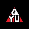 QYU triangle letter logo design with triangle shape. QYU triangle logo design monogram. QYU triangle vector logo template with red Royalty Free Stock Photo