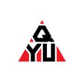 QYU triangle letter logo design with triangle shape. QYU triangle logo design monogram. QYU triangle vector logo template with red Royalty Free Stock Photo