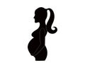 Pregnant woman line art logo templete