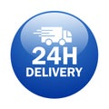24 hour delivery icon button Royalty Free Stock Photo
