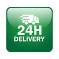 24 hour delivery icon button Royalty Free Stock Photo
