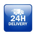 24 hour delivery icon button Royalty Free Stock Photo