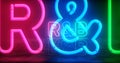 RnB Rhythm and blues music neon light 3d illustration