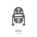 R2D2 icon. Trendy R2D2 logo concept on white background from Cinema collection Royalty Free Stock Photo