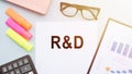 R and D Research and Development acronym, business concept background Royalty Free Stock Photo