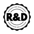 R and D - Research and Development is activities that companies undertake to innovate and introduce new products and services, Royalty Free Stock Photo