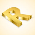 R gold 3D style Royalty Free Stock Photo